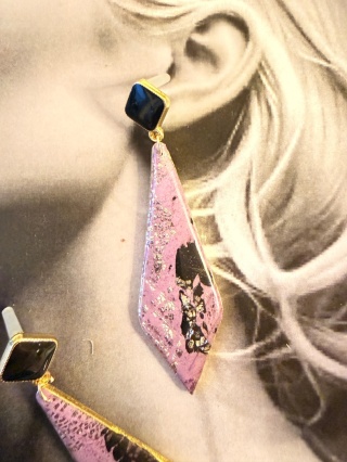 Długie Kolczyki "Fioletowa Noc"Głęboki Fiolet & Czerń |LEKKIE|StylDarkGlam