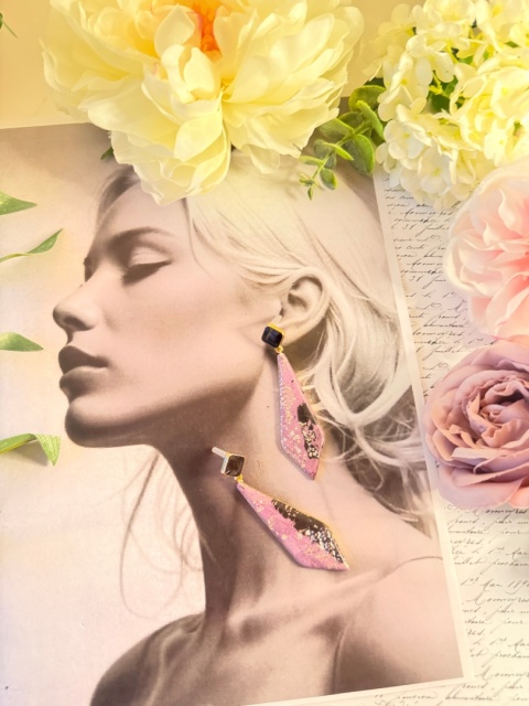 Długie Kolczyki "Fioletowa Noc"Głęboki Fiolet & Czerń |LEKKIE|StylDarkGlam