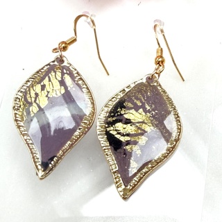 Eleganckie Kolczyki "Dymny Ametyst" Gliny Polimerowa Unikatowa Biżuteria