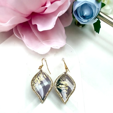 Eleganckie Kolczyki "Dymny Ametyst" Gliny Polimerowa Unikatowa Biżuteria