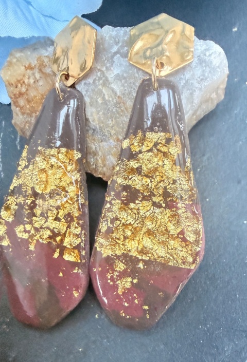 Kolczyki Rubinowy Bursztyn