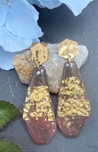 Kolczyki Rubinowy Bursztyn