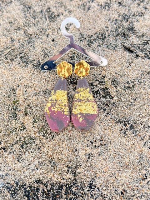 Kolczyki Rubinowy Bursztyn