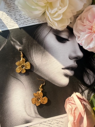 Kolczyki "Złote Kwiaty" | YourLook| Rękodzieło | Lekkie | Prezent dla Niej