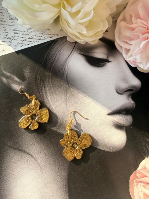 Kolczyki "Złote Kwiaty" | YourLook| Rękodzieło | Lekkie | Prezent dla Niej