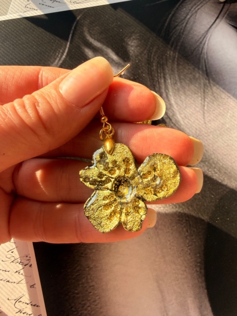 Kolczyki "Złote Kwiaty" | YourLook| Rękodzieło | Lekkie | Prezent dla Niej