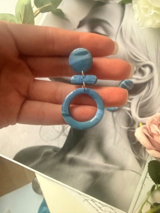 Minimalistyczne Kolczyki "Lazurowe Koła" | Rękodzieło | Wyjątkowo LEKKIE