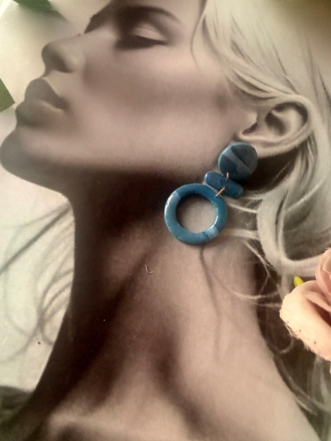 Minimalistyczne Kolczyki "Lazurowe Koła" | Rękodzieło | Wyjątkowo LEKKIE