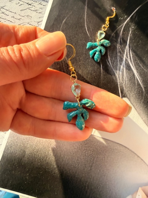 Wyjątkowe Kolczyki "Turkusowy Listek" |Rękodzieło YourLoo